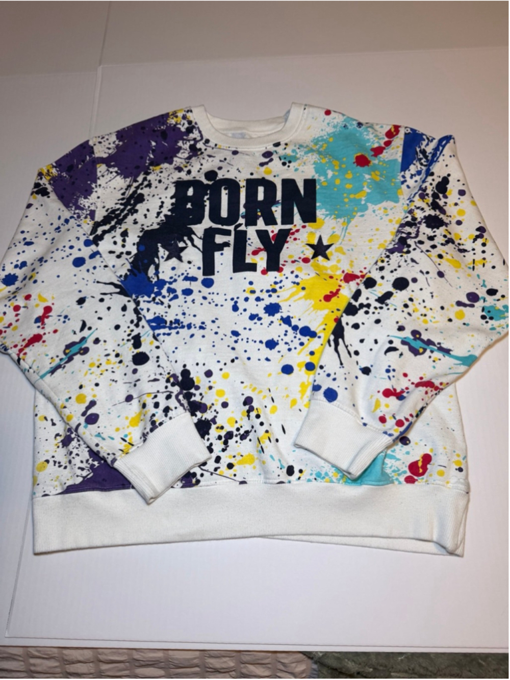Born Fly Ink Splatter Sweatshirt sz 2xl